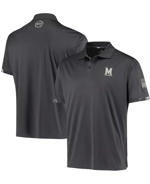 Мужская темно-серая футболка-поло maryland terrapins oht с цифровым камуфляжным принтом в стиле милитари Colosseum, мульти