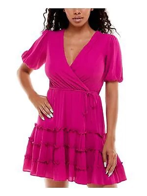 Женское розовое вечернее платье выше колена B DARLIN с расклешенным кроем для подростков 1\2