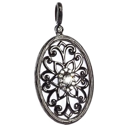 Подвеска с фианитами из серебра SP00086-001-BLK JV