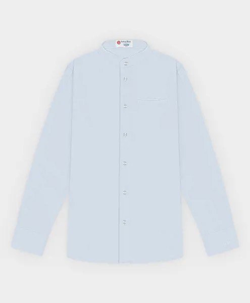 Сорочка классическая с карманом голубая Button Blue
