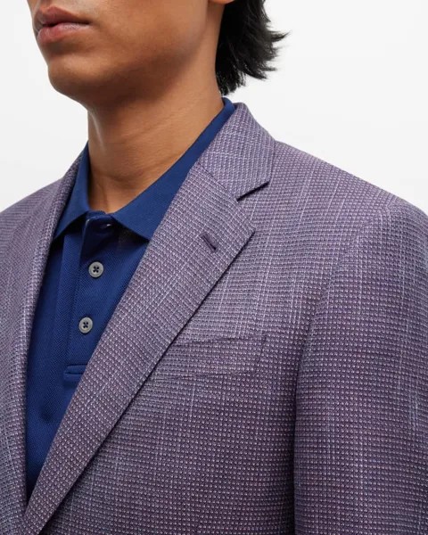 Мужское спортивное пальто из текстурированной шерсти Emporio Armani