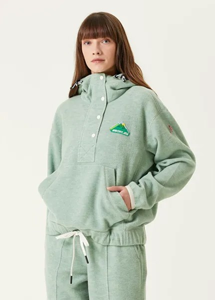 Зеленый свитшот с капюшоном Moncler Grenoble