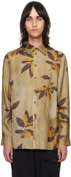 Светло-коричневая рубашка с вкладками Uma Wang, цвет Brown/Tan
