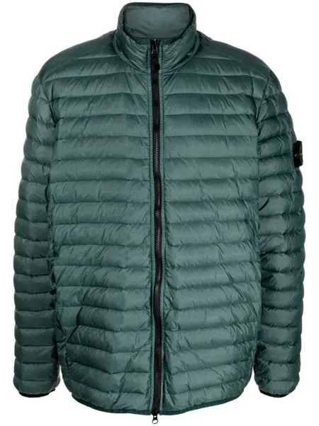Stone Island пуховик с логотипом Compass, зеленый