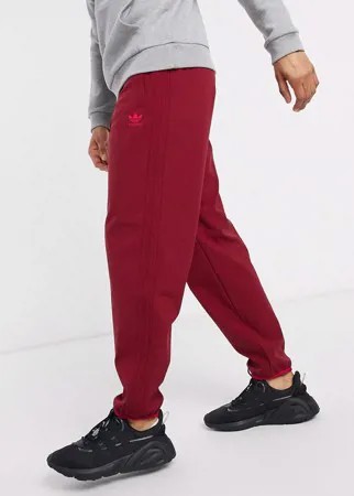 Бордовые зимние джоггеры с 3 полосками adidas Originals-Красный