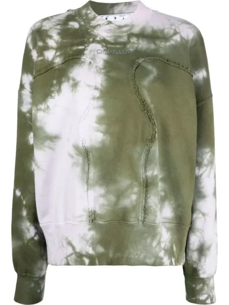 Толстовка с принтом тай-дай и круглым вырезом Off-White, розовый
