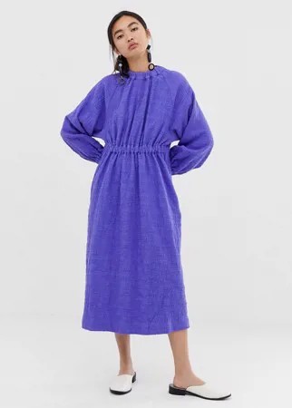 Фактурное платье со сборками ASOS WHITE-Фиолетовый