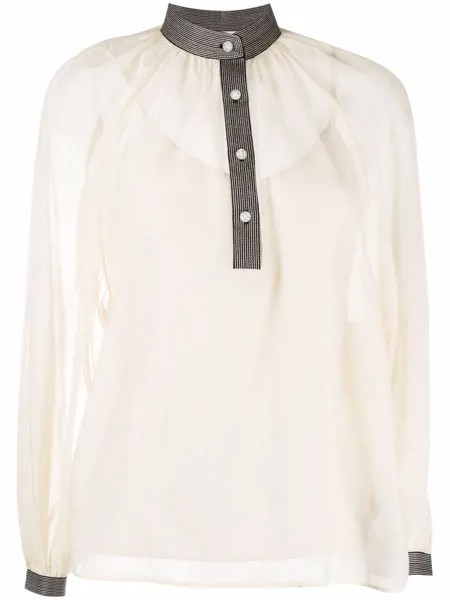Tory Burch блузка с контрастной отделкой