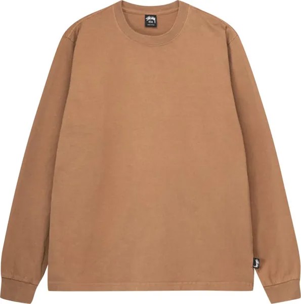 Лонгслив Stussy Pigment Dyed Long-Sleeve Crew 'Brown', коричневый