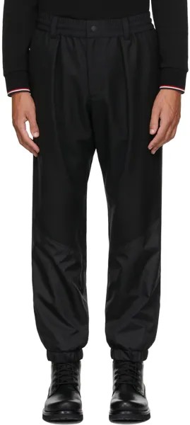 Черные шерстяные брюки со вставками Moncler Grenoble