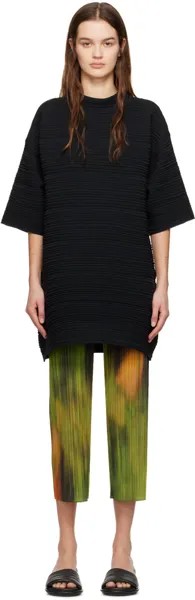 Черное свободное мини-платье Pleats Please Issey Miyake