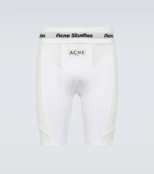 Байкерские шорты с логотипом Acne Studios, белый