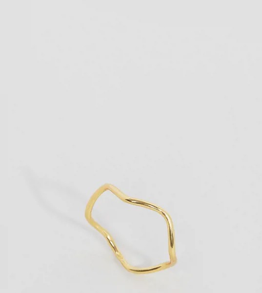 Позолоченное серебряное кольцо ASOS-Золотой