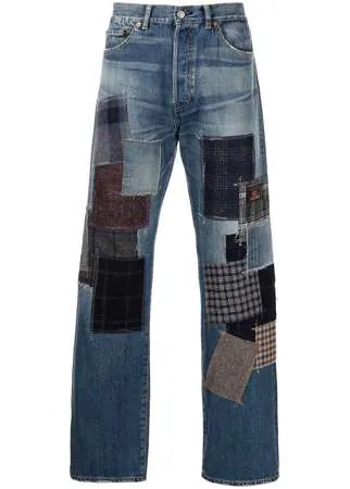 Junya Watanabe MAN широкие джинсы в технике пэчворк