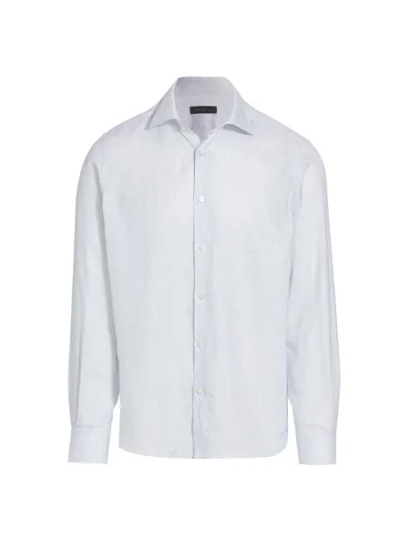 Льняная рубашка в горошек на пуговицах Saks Fifth Avenue