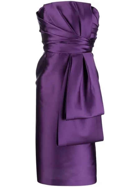 Alberta Ferretti платье миди с бантом, фиолетовый