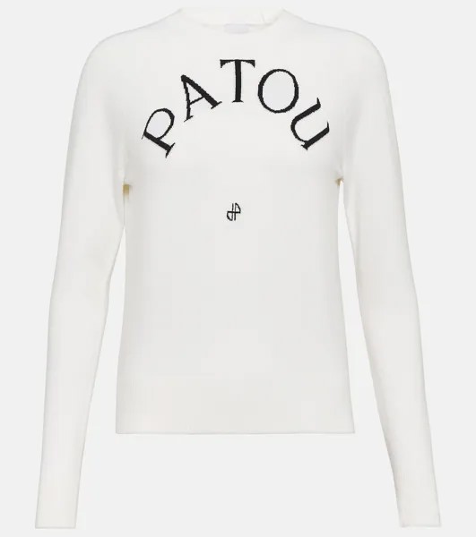 Жаккардовый свитер с логотипом Patou, белый