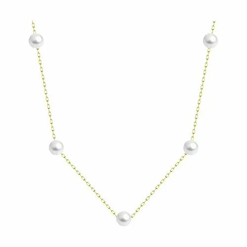 Колье Diamant, желтое золото, 585 проба, жемчуг пресноводный культивированный, длина 50 см.