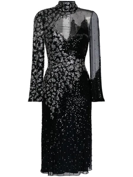 Jenny Packham платье миди Starman с пайетками, черный