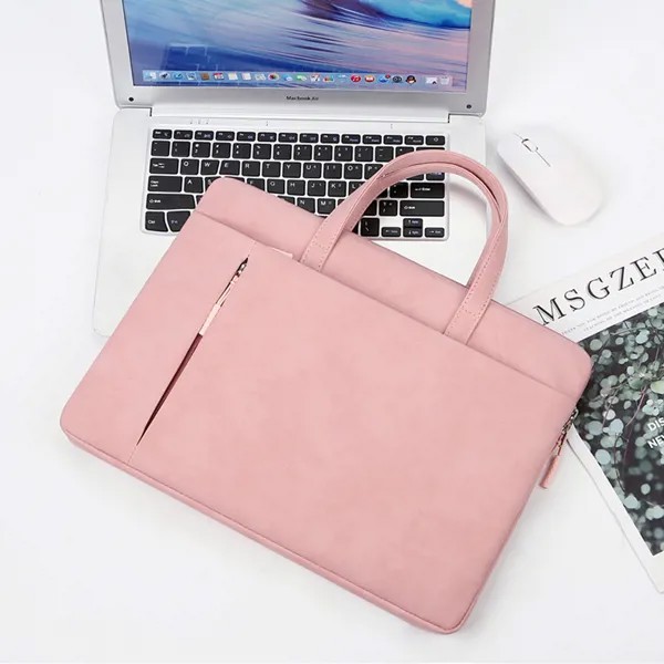 Сумка для ноутбука 13,3, 14, 15,6 дюймов, чехол для ноутбука Macbook Air Pro, женская и мужская сумка, водонепроницаемый портфель из искусственной кожи