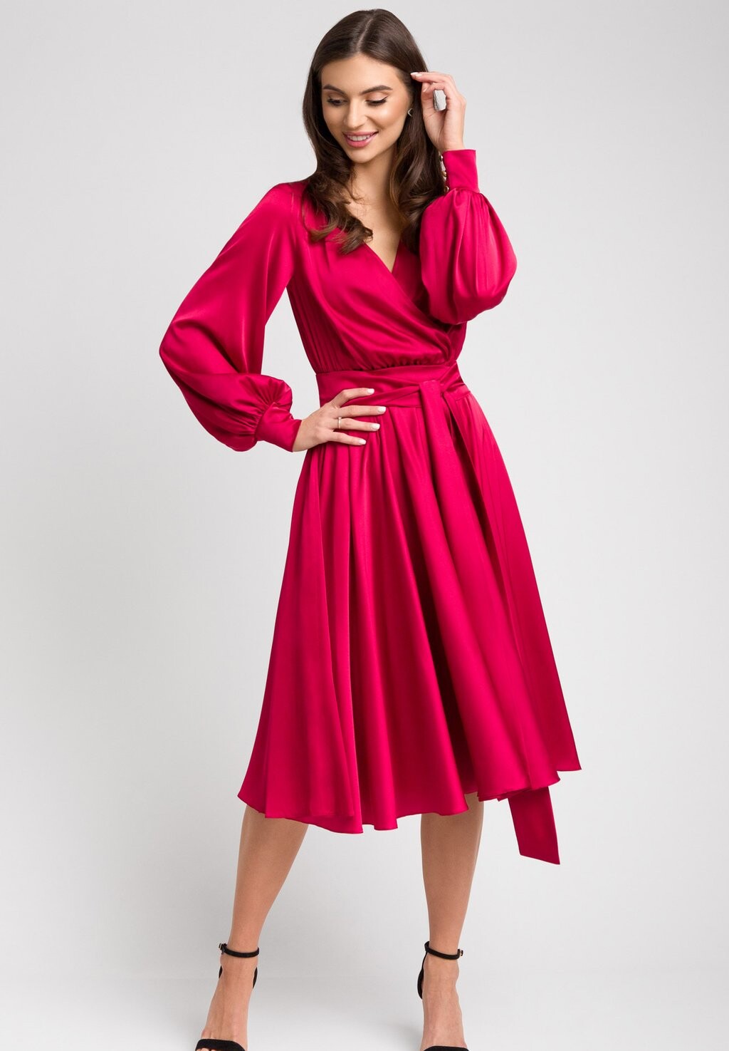Коктейльное платье ALLISON Swing Fashion, красный металлик