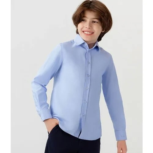 Школьная рубашка Button Blue, размер 122, голубой
