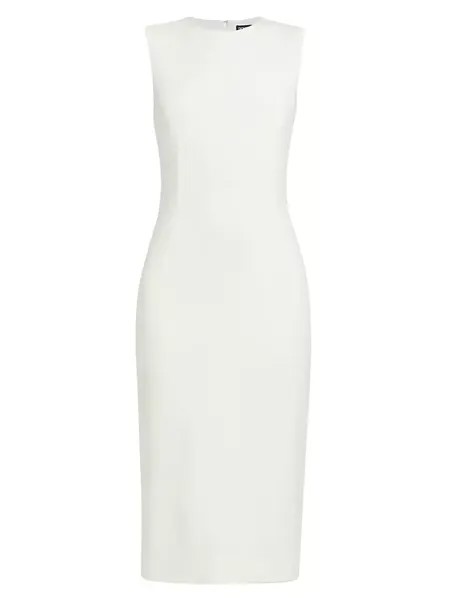 Платье-футляр из смесовой шерсти Dolce&Gabbana, белый