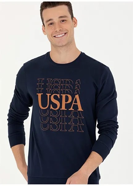 Мужская толстовка темно-синего цвета с круглым вырезом U.S. Polo Assn.