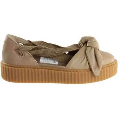 Puma Fenty By Rihanna Bow Creeper Lace Up Женские Коричневые Квартиры Повседневная 365794-03