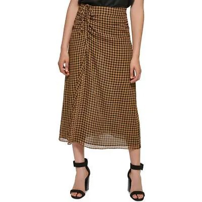 Calvin Klein Женская юбка-миди со сборками в клетку и принтом BHFO 6496
