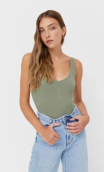 Stradivarius Бесшовное Боди На Бретелях Multicolor Xl