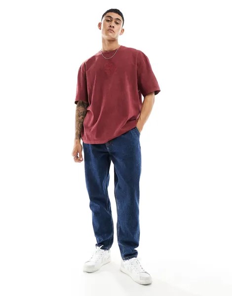 Джинсы Asos Design Double Pleat, темно-синий