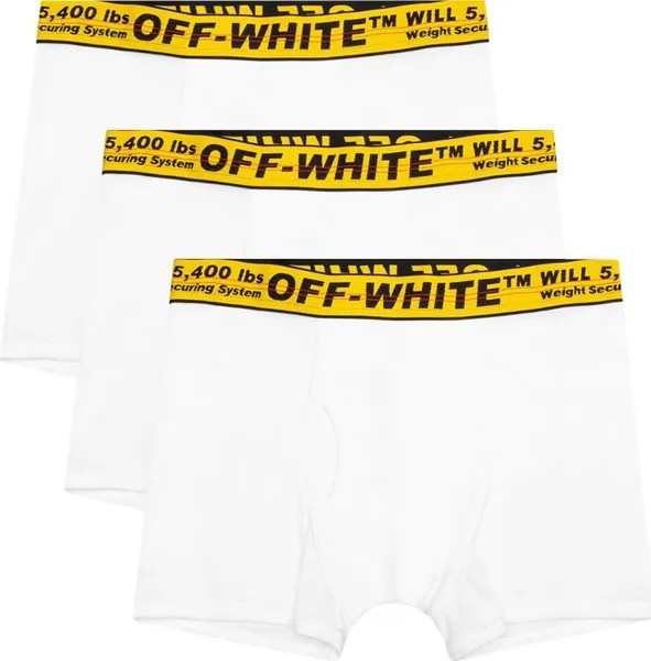 Боксеры Off-White Classic Industrial Tripack Boxers 'White/Yellow', белый