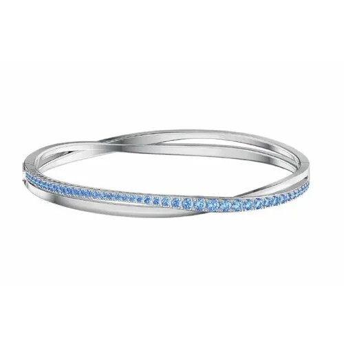 Жесткий браслет SWAROVSKI, кристаллы Swarovski, размер 16 см, серебристый/синий