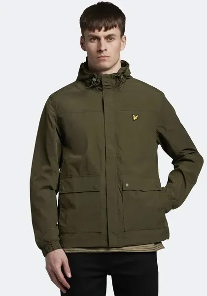 Уличная куртка Lyle & Scott с капюшоном и тонкой вышивкой логотипа на груди, оливковый