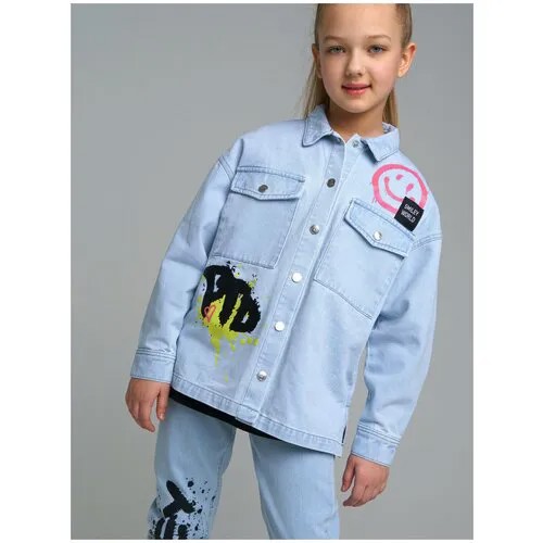 Джинсовая куртка playToday, размер 134, голубой