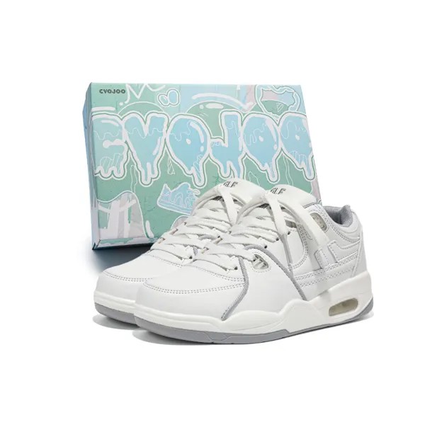 Кроссовки CVOJOO Skateboarding Shoes Unisex Low-top White, белый/серый