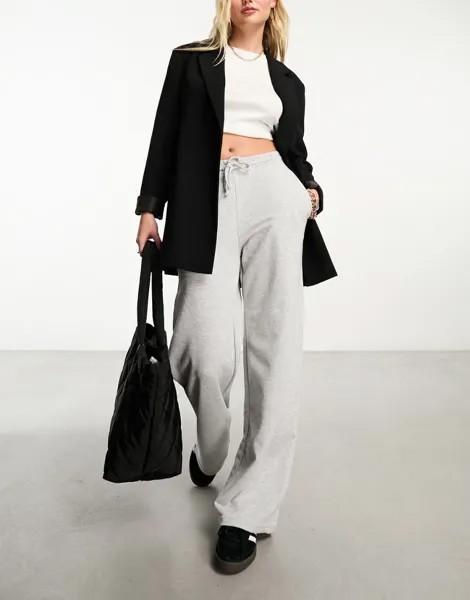 Серые широкие спортивные брюки Stradivarius