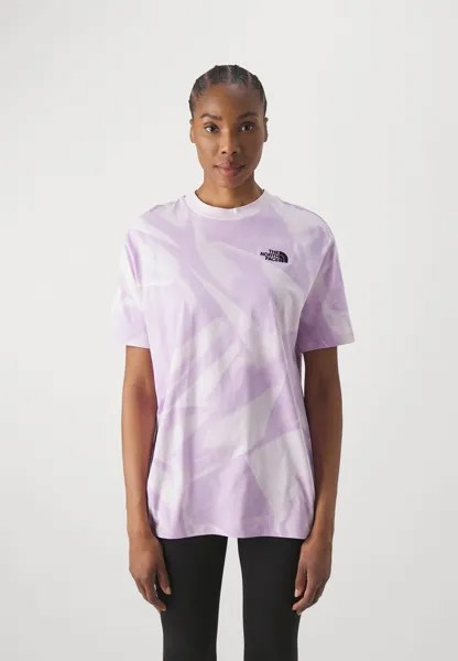 Футболка с принтом OVERSIZE SIMPLE DOME TEE PRINT The North Face, цвет icy lilac