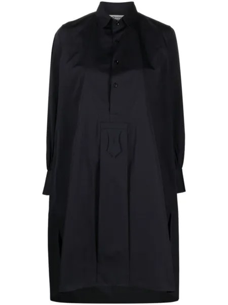 Maison Margiela платье-рубашка с асимметричным подолом, синий