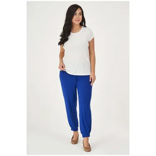 Брюки женские летние однотонные повседневные на резинке plus size (большие размеры)