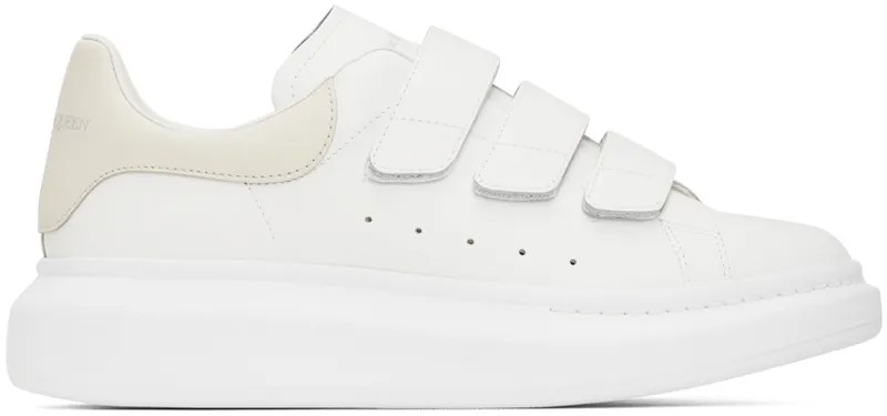 Белые большие кеды с тройными ремешками Alexander McQueen