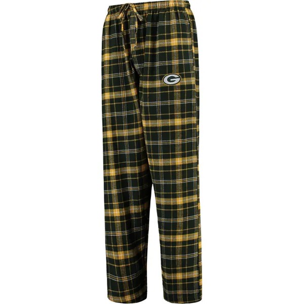 Мужские брюки Concepts Sport Green Green Bay Packers Ultimate клетчатые фланелевые пижамные штаны