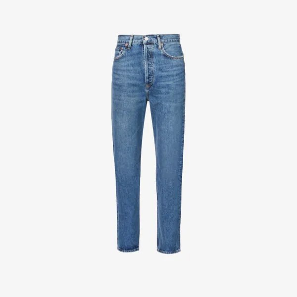 Джинсы прямого кроя с завышенной талией в стиле 90-х Pinch Waist Agolde, цвет range