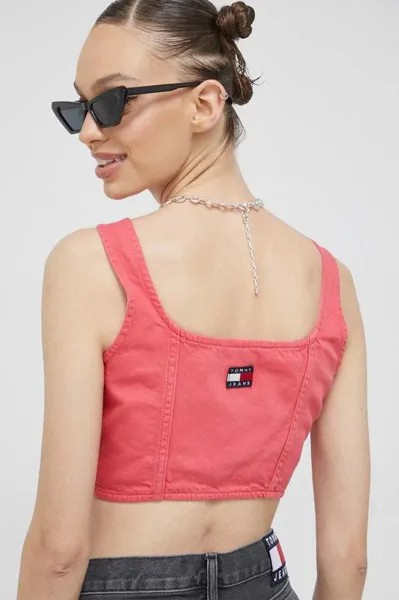 Джинсовый топ Tommy Jeans, розовый