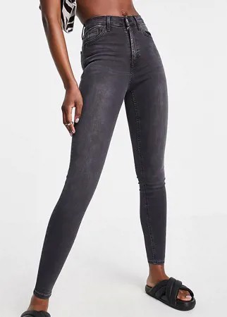 Черные выбеленные джинсы Topshop Tall Jamie-Черный цвет