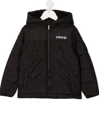 Levi's Kids стеганое пальто с капюшоном