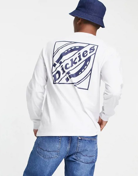 Белый лонгслив с принтом на спине Dickies FNB Box