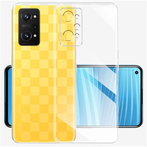 Прозрачный силиконовый чехол с защитой камеры для Realme GT Neo 2 / Тонкий противоударный легкий чехол накладка на телефон Реалми ГТ Нео 2
