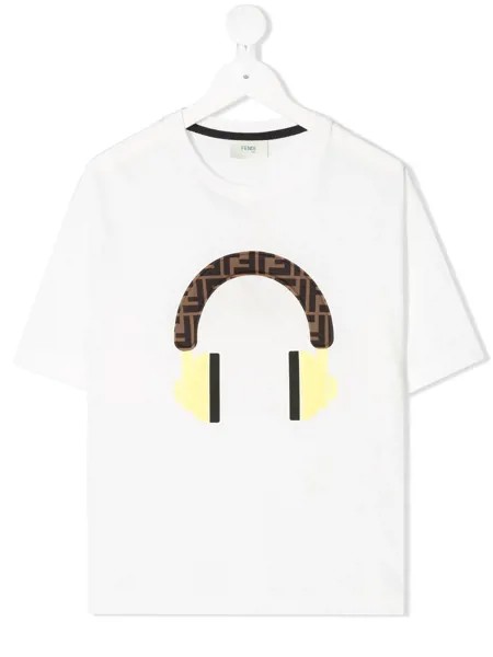 Fendi Kids футболка с принтом и узором FF